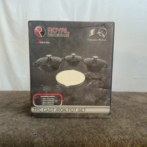 20250618_113804 Royal Homeware 7pce Cast Iron Pot Set Red
