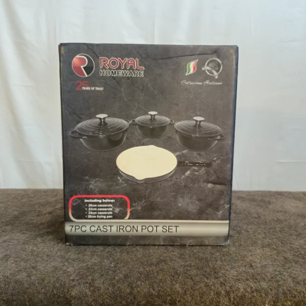 20250618_113804 Royal Homeware 7pce Cast Iron Pot Set Red