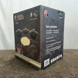 20250618_113828 Royal Homeware 7pce Cast Iron Pot Set Red